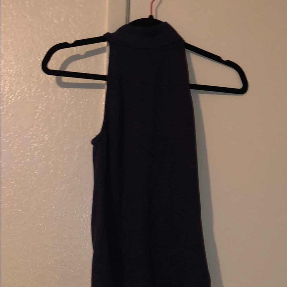 Dark purple mock neck